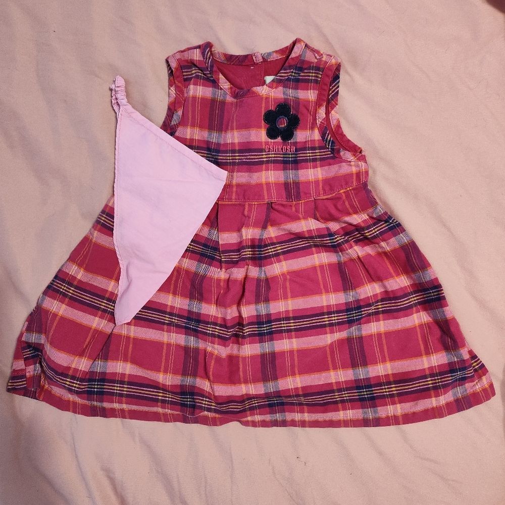 Oshkosh Pink & Purple Baby Toddler Dress Headband/Kerchief 2 pc Set 24 months